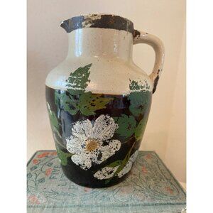 Vintage handpainted flower crock picture